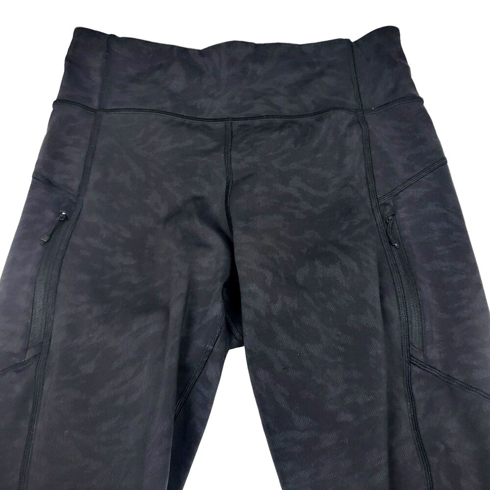ATHLETA Rainier Reflective Printed Women's Tight Pants Animal print Black Size M